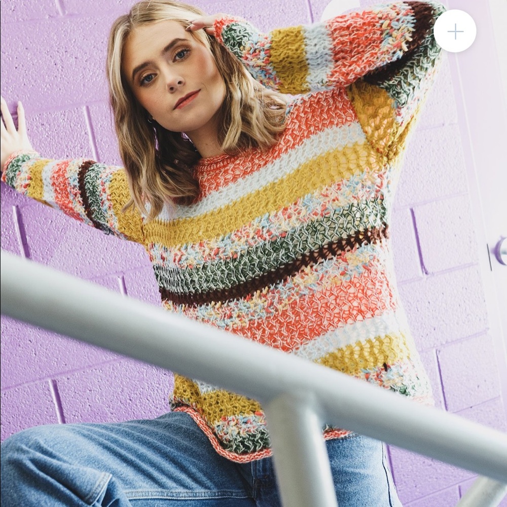 SALE 🔥 Retro Striped Warm Colorful Sweater - Picture 1 of 3